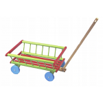 Drevený vozík  - rebriňák - zeleno-červený